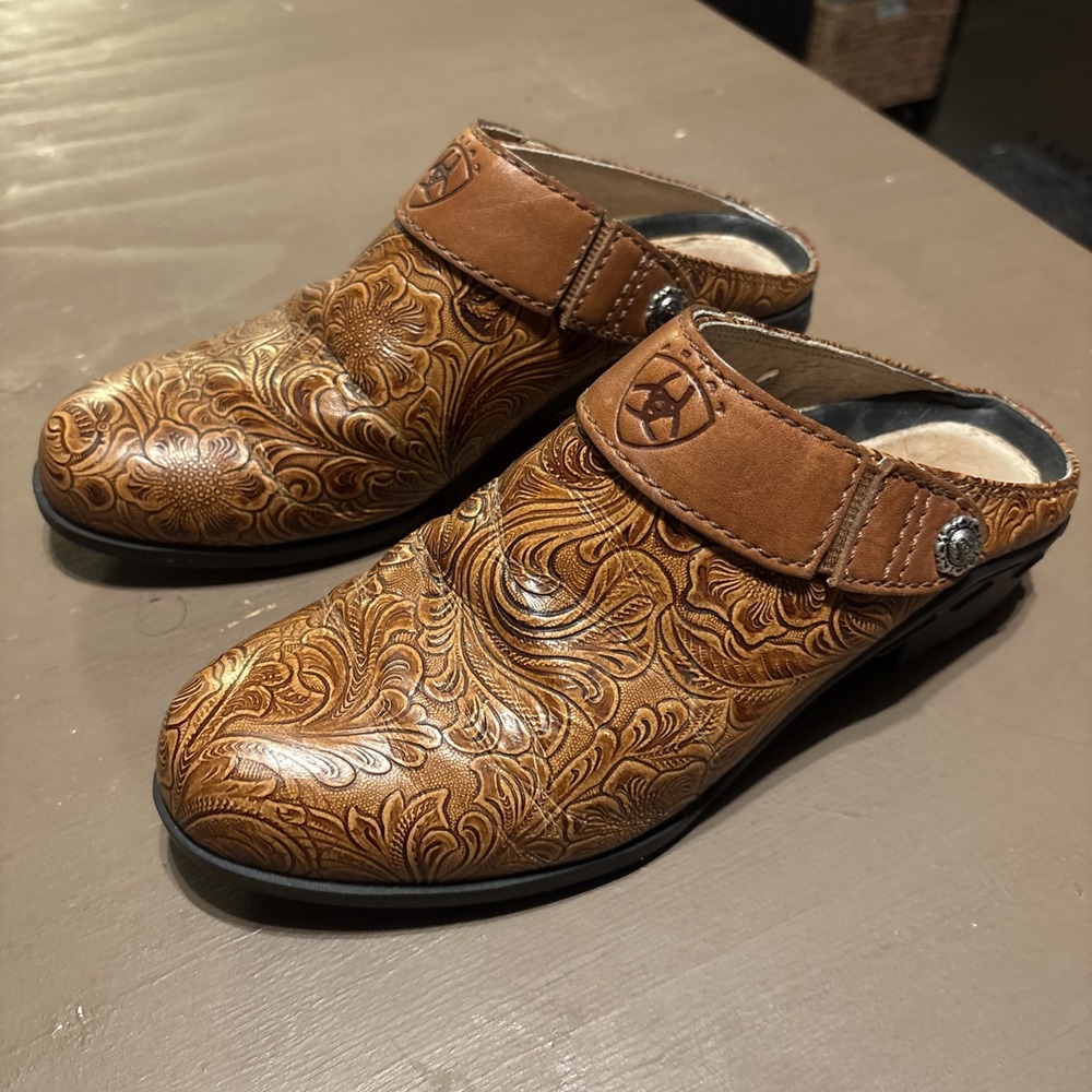 Ariat Mules Clogs Women's Brown Leather US 8B Model 94023 Western